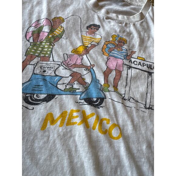 Vintage Acapulco Mexico Corona Boot Regatta Single Stitched White S/M T-shirt - Picture 4 of 8